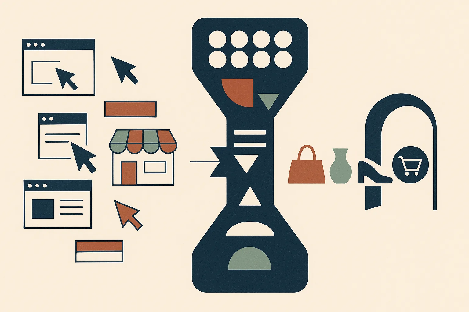 A conceptual infographic-style editorial illustration showing the evolution from