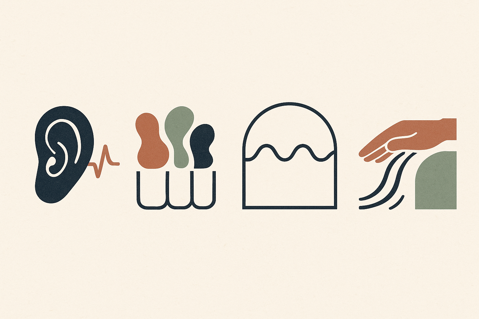 A conceptual infographic-style editorial illustration organized into four visual